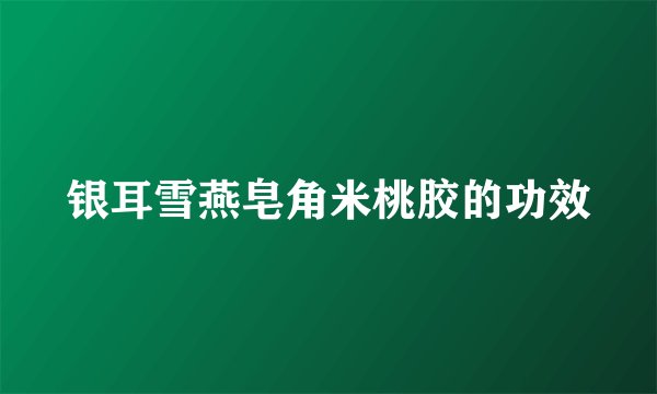 银耳雪燕皂角米桃胶的功效