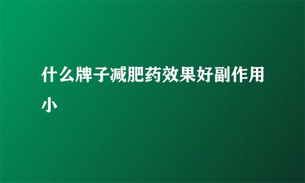 什么牌子减肥药效果好副作用小