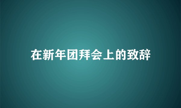 在新年团拜会上的致辞
