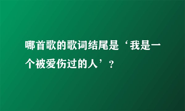 哪首歌的歌词结尾是‘我是一个被爱伤过的人’？