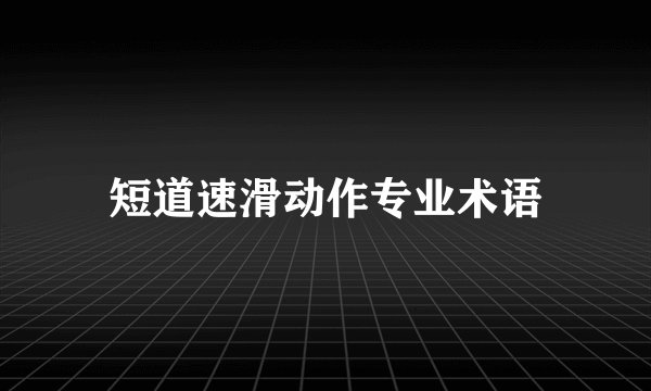 短道速滑动作专业术语