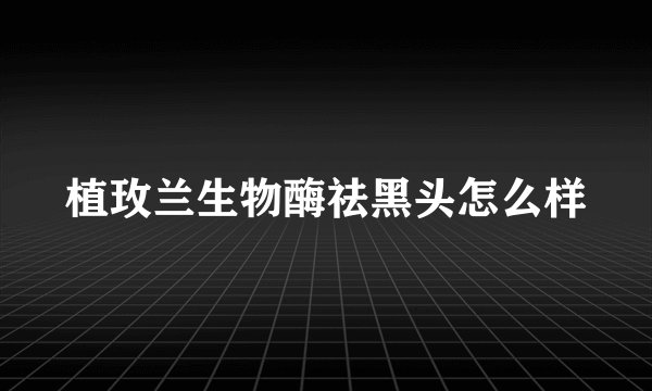 植玫兰生物酶祛黑头怎么样