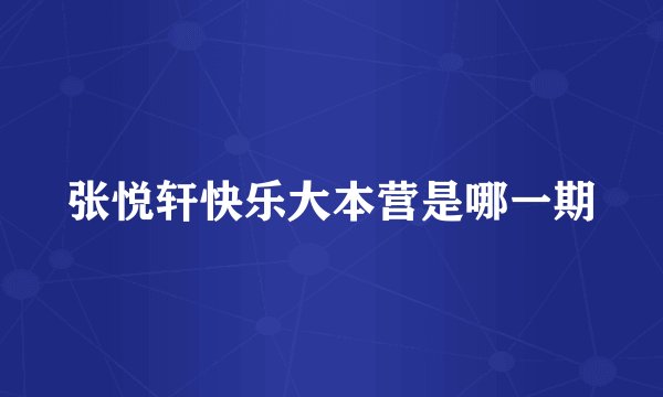 张悦轩快乐大本营是哪一期
