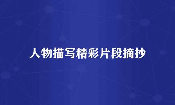 人物描写精彩片段摘抄
