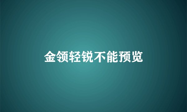 金领轻锐不能预览