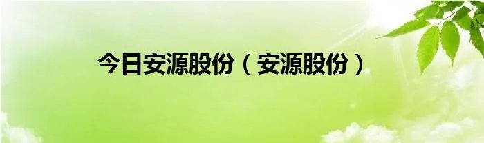 今日安源股份（安源股份）