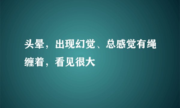 头晕，出现幻觉、总感觉有绳缠着，看见很大