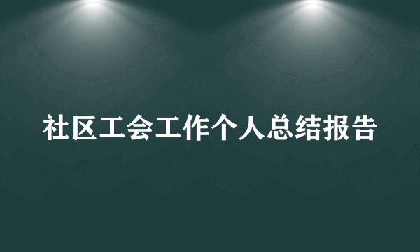 社区工会工作个人总结报告