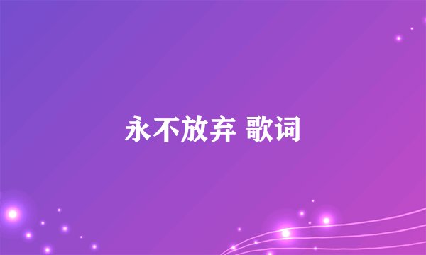 永不放弃 歌词