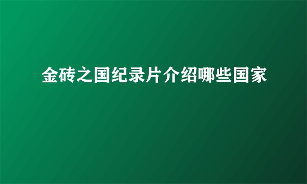 金砖之国纪录片介绍哪些国家