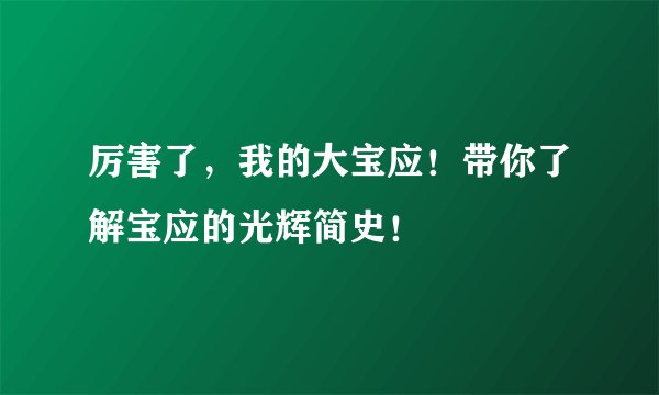 厉害了，我的大宝应！带你了解宝应的光辉简史！