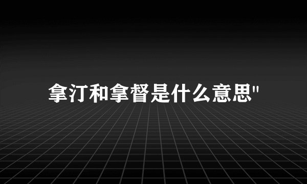 拿汀和拿督是什么意思