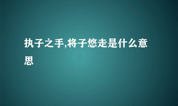 执子之手,将子悠走是什么意思