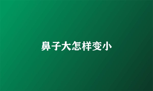 鼻子大怎样变小