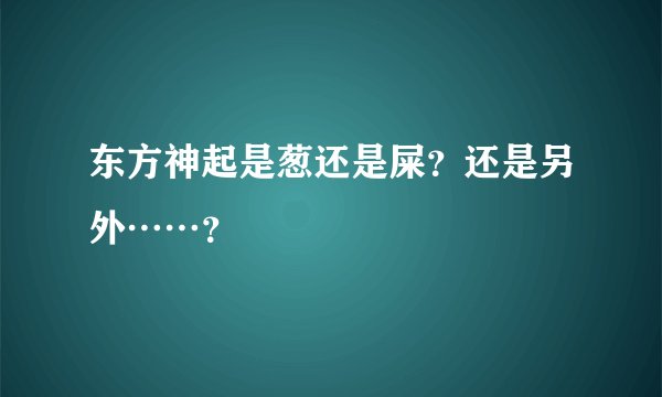 东方神起是葱还是屎？还是另外……？