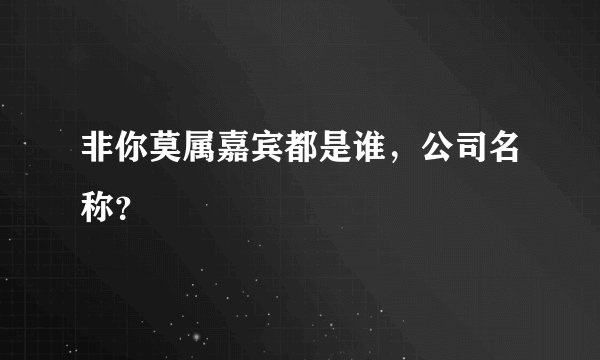 非你莫属嘉宾都是谁，公司名称？