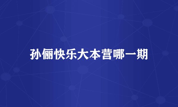 孙俪快乐大本营哪一期