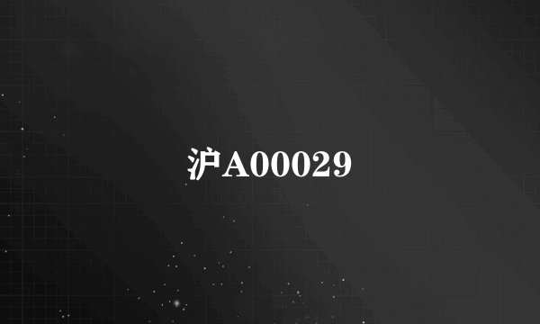 沪A00029