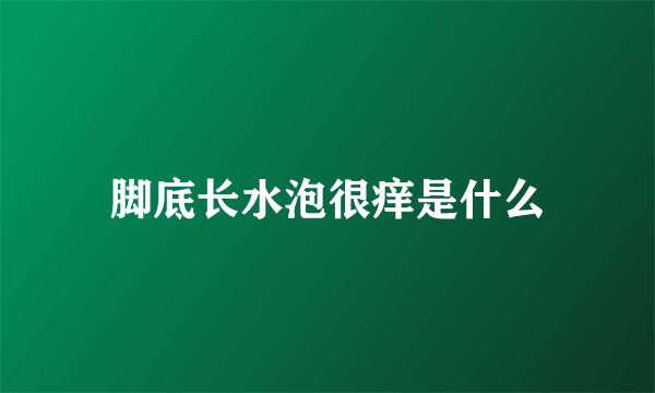 脚底长水泡很痒是什么