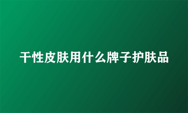 干性皮肤用什么牌子护肤品