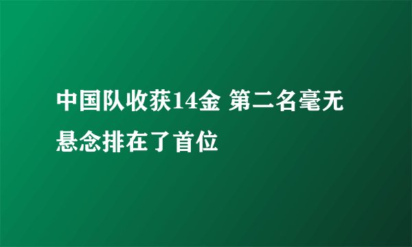 中国队收获14金 第二名毫无悬念排在了首位