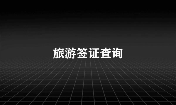 旅游签证查询