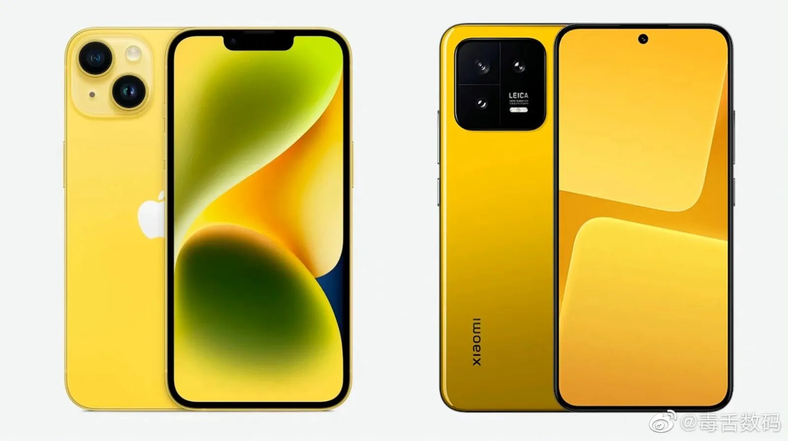 苹果推出黄色款iPhone14 对比小米13飓风黄哪个好看?