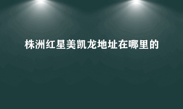 株洲红星美凯龙地址在哪里的