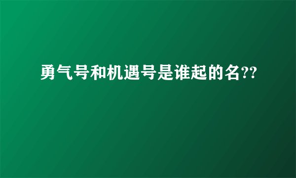 勇气号和机遇号是谁起的名??