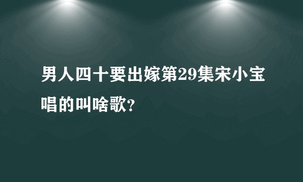 男人四十要出嫁第29集宋小宝唱的叫啥歌？
