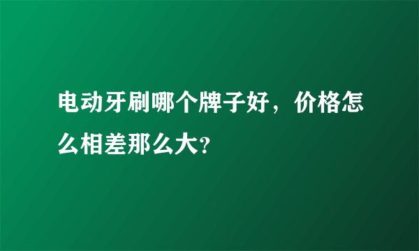 电动牙刷哪个牌子好，价格怎么相差那么大？