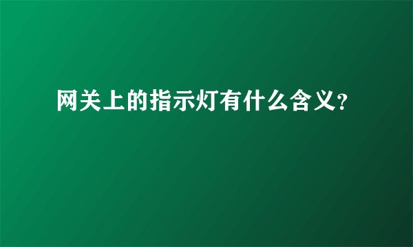 网关上的指示灯有什么含义？
