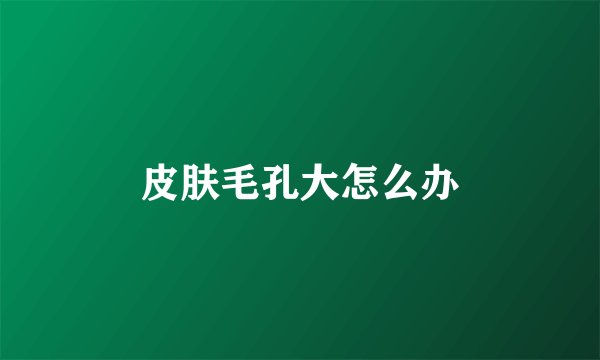 皮肤毛孔大怎么办