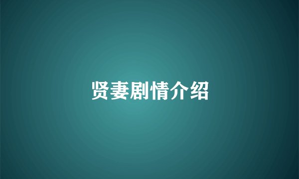 贤妻剧情介绍
