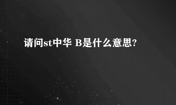 请问st中华 B是什么意思?