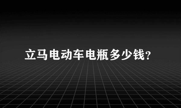 立马电动车电瓶多少钱？