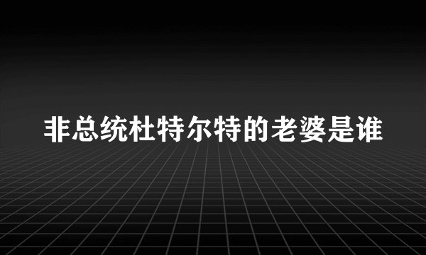 非总统杜特尔特的老婆是谁