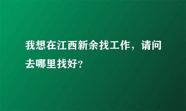 我想在江西新余找工作，请问去哪里找好？