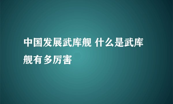 中国发展武库舰 什么是武库舰有多厉害