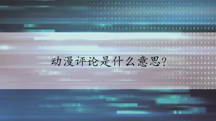 动漫评论是什么意思？