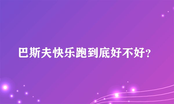巴斯夫快乐跑到底好不好？
