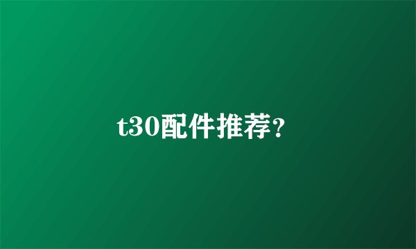 t30配件推荐？