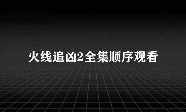 火线追凶2全集顺序观看