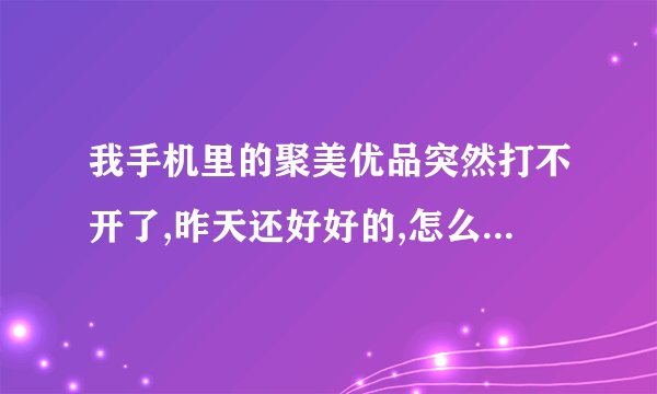 我手机里的聚美优品突然打不开了,昨天还好好的,怎么处理啊!苹果机,在线等……