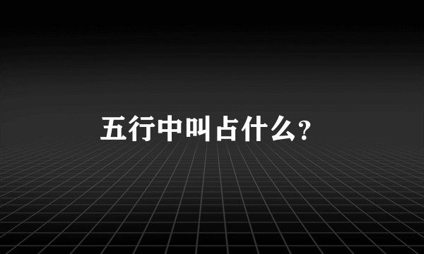 五行中叫占什么？