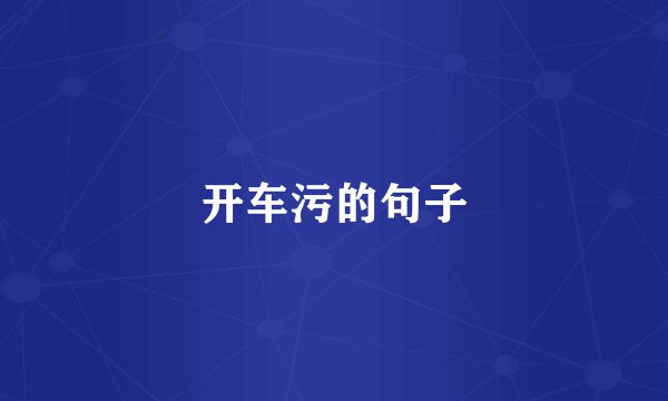 开车污的句子