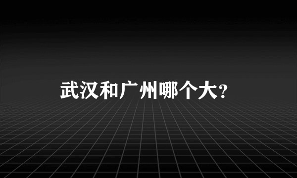 武汉和广州哪个大？