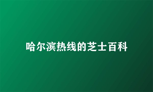 哈尔滨热线的芝士百科