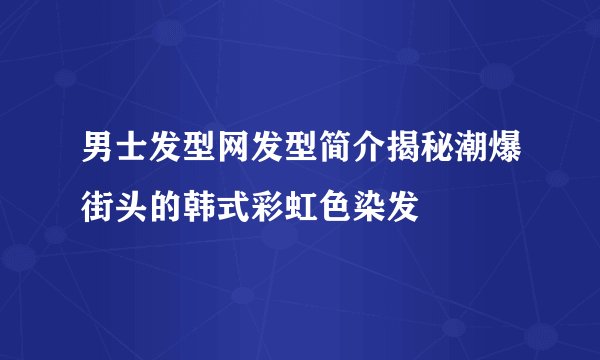男士发型网发型简介揭秘潮爆街头的韩式彩虹色染发