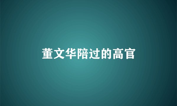 董文华陪过的高官